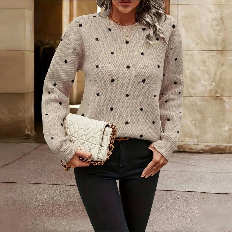 Emily – Polka Dot Knit Sweater by Snoosly