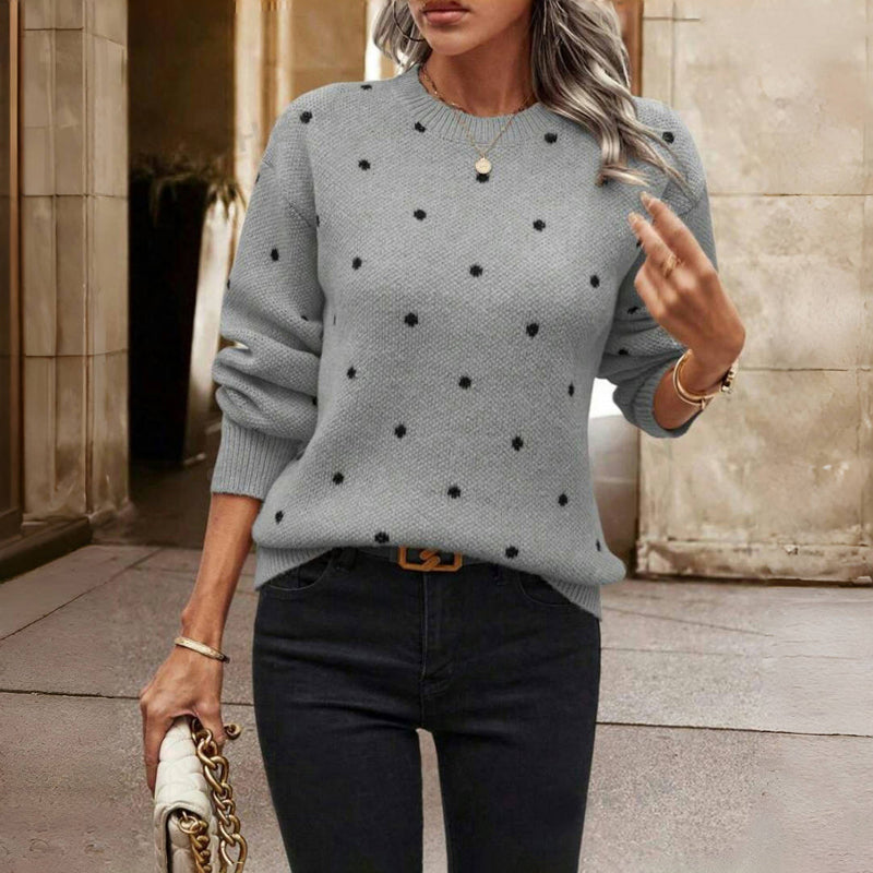 Emily – Polka Dot Knit Sweater by Snoosly