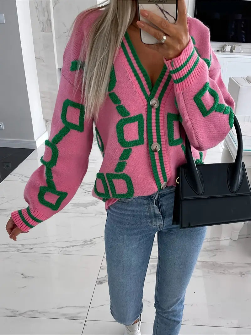 Maelle – Geo Cozy Cardigan by Snoosly