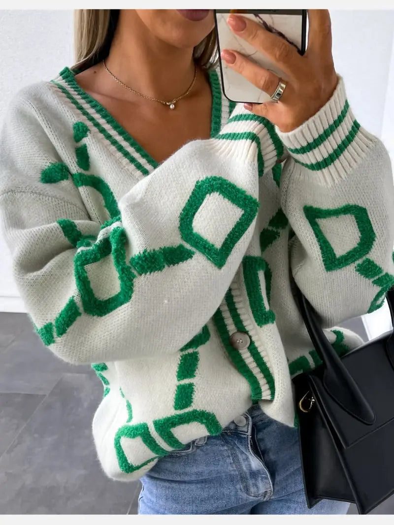 Maelle – Geo Cozy Cardigan by Snoosly