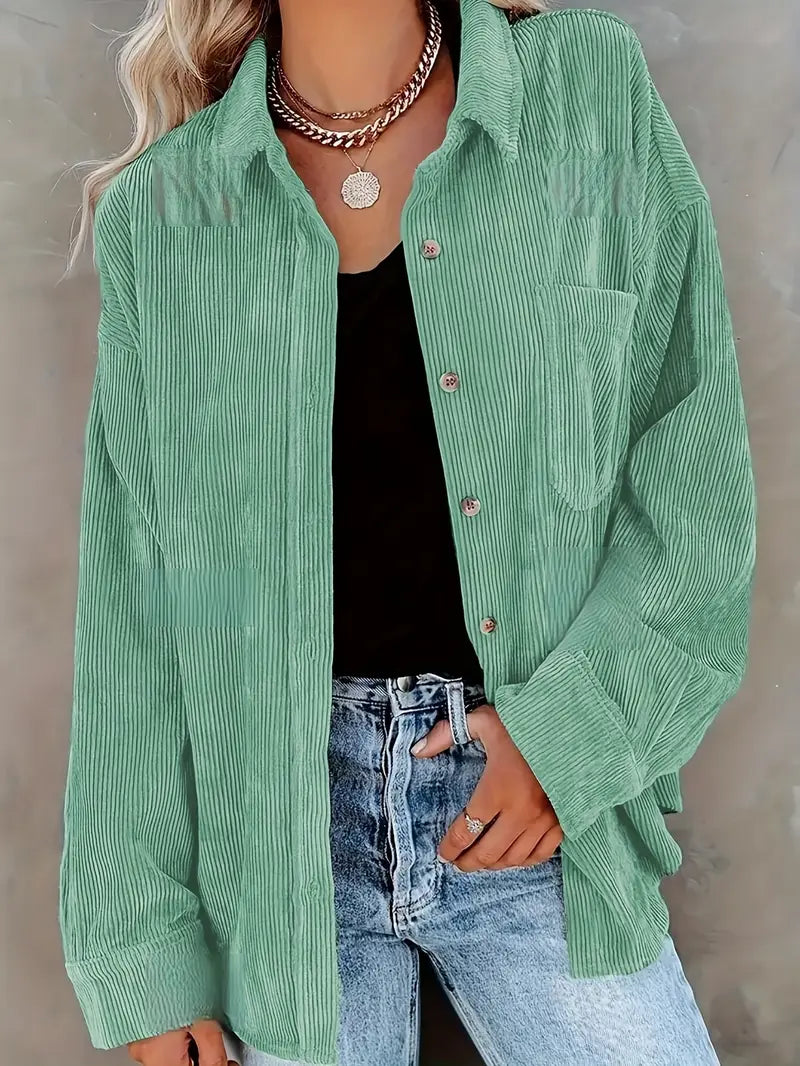 Elara – Effortless Corduroy Shirt by Snoosly