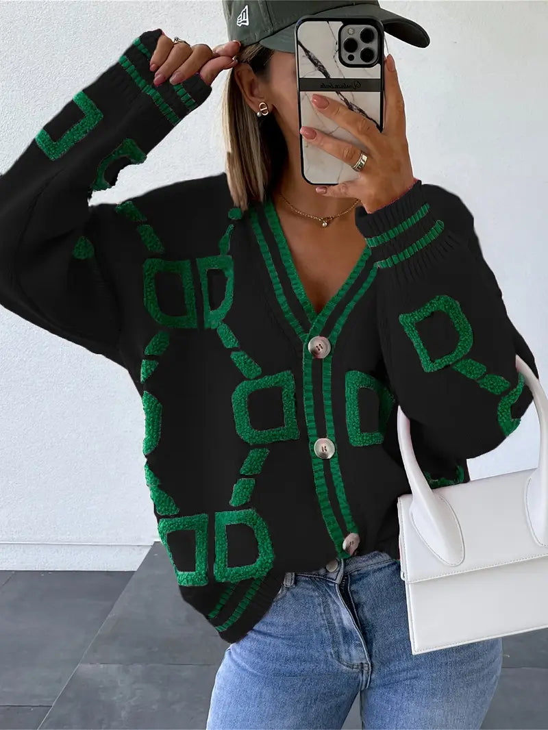 Maelle – Geo Cozy Cardigan by Snoosly