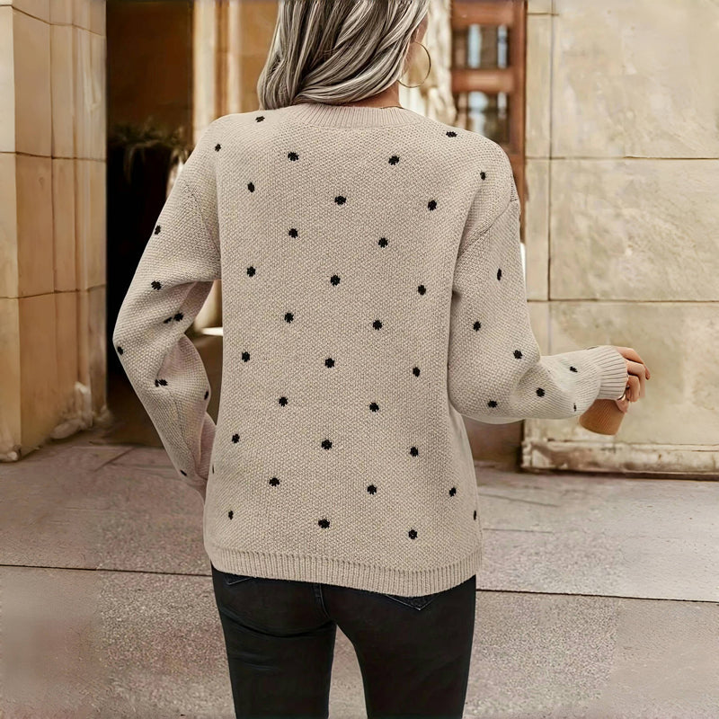 Emily – Polka Dot Knit Sweater by Snoosly
