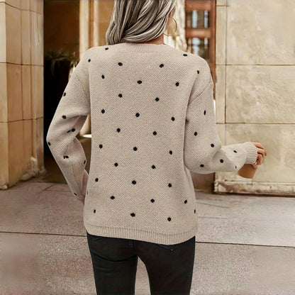 Emily – Polka Dot Knit Sweater by Snoosly
