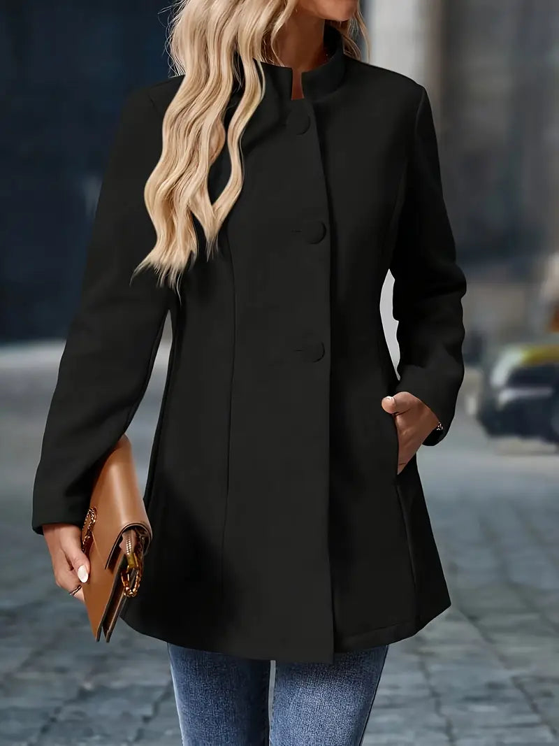 Elara – Elegant Button-Up Coat