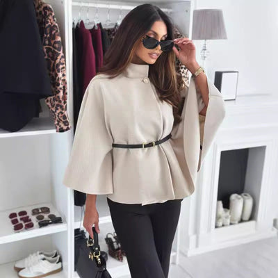 Bianca – Elegant Belted Cape Jacket