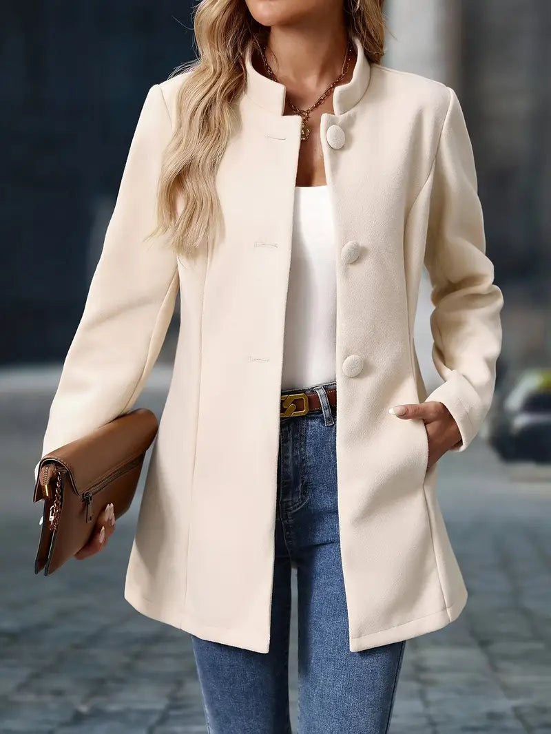 Elara – Elegant Button-Up Coat