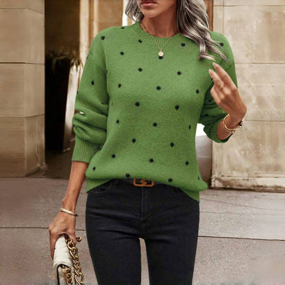 Emily – Polka Dot Knit Sweater by Snoosly