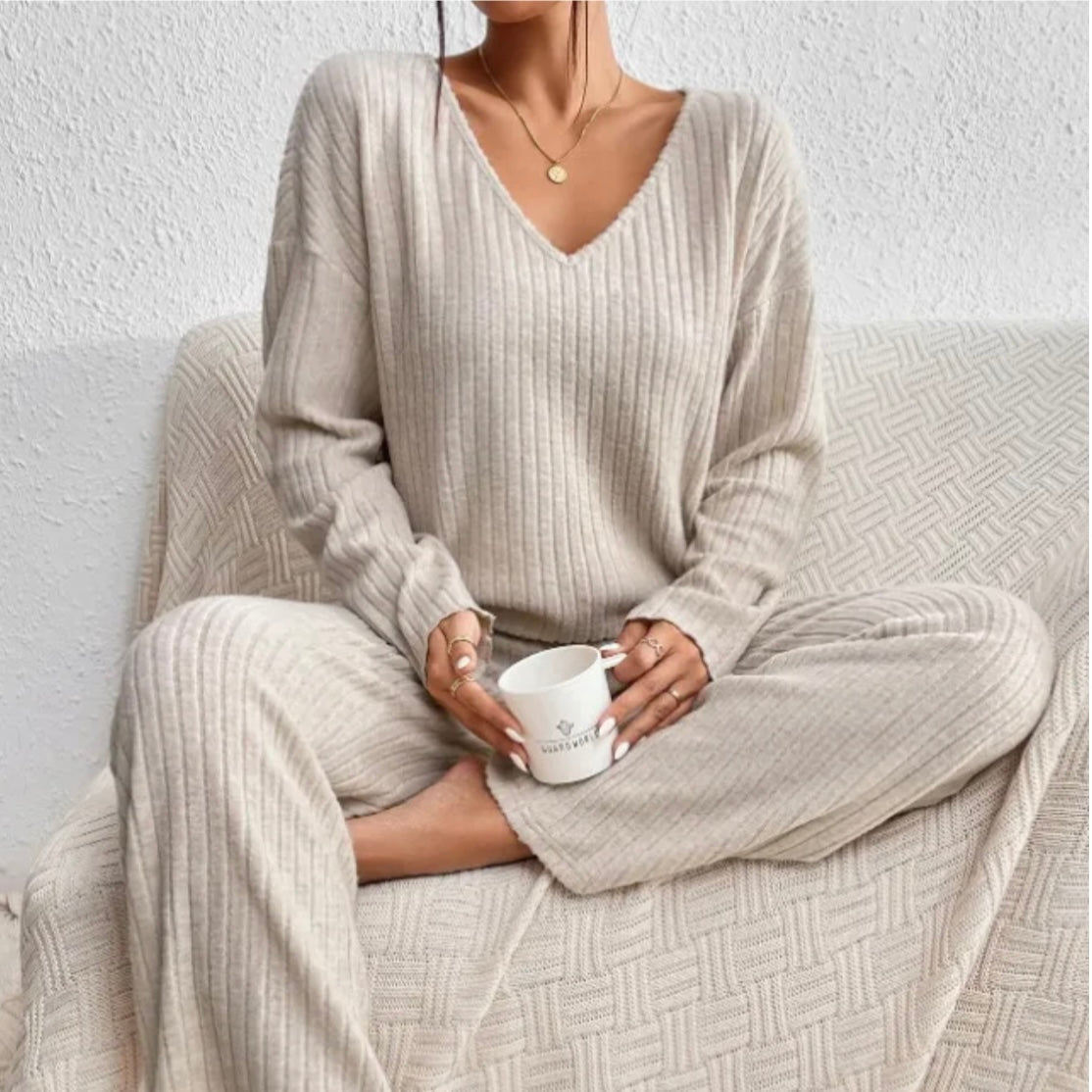 Haley - Ribbed Knit lounge Set