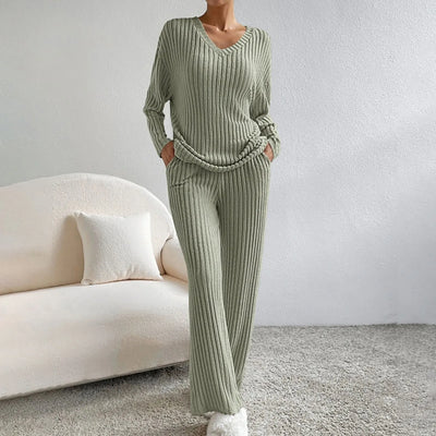 Haley - Ribbed Knit lounge Set