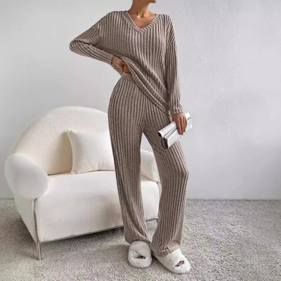 Haley - Ribbed Knit lounge Set