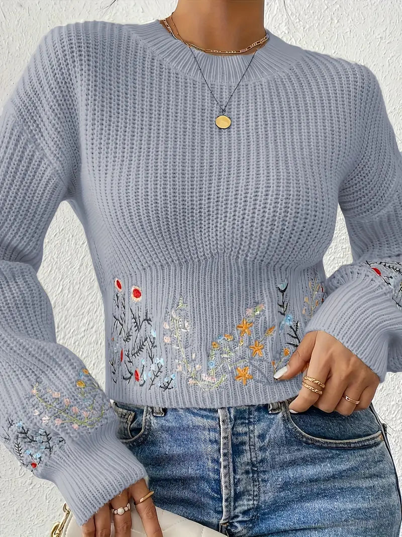 Stella - Soft Flower Sweater By Snoosly