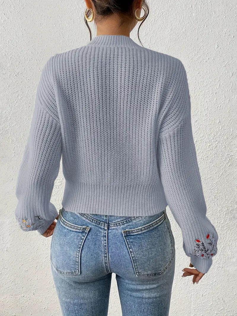 Stella - Soft Flower Sweater By Snoosly