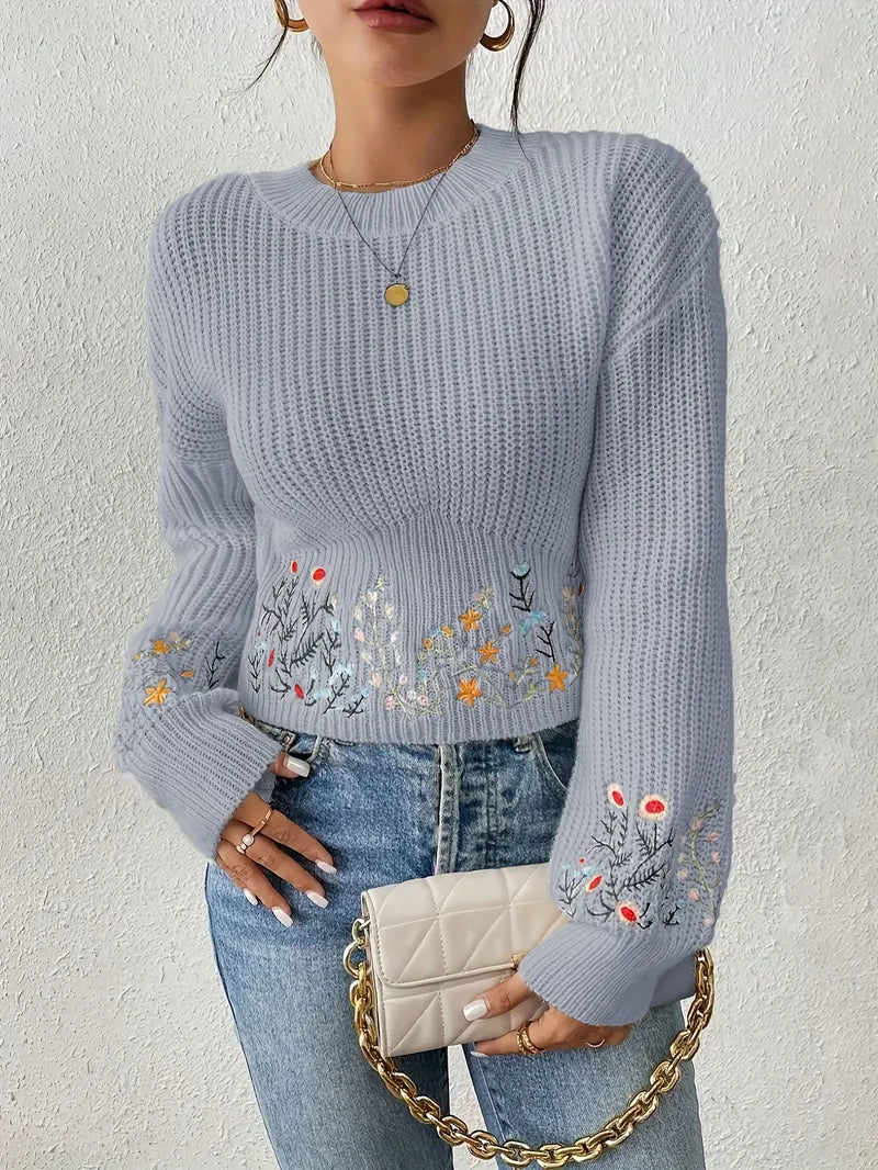 Stella - Soft Flower Sweater By Snoosly