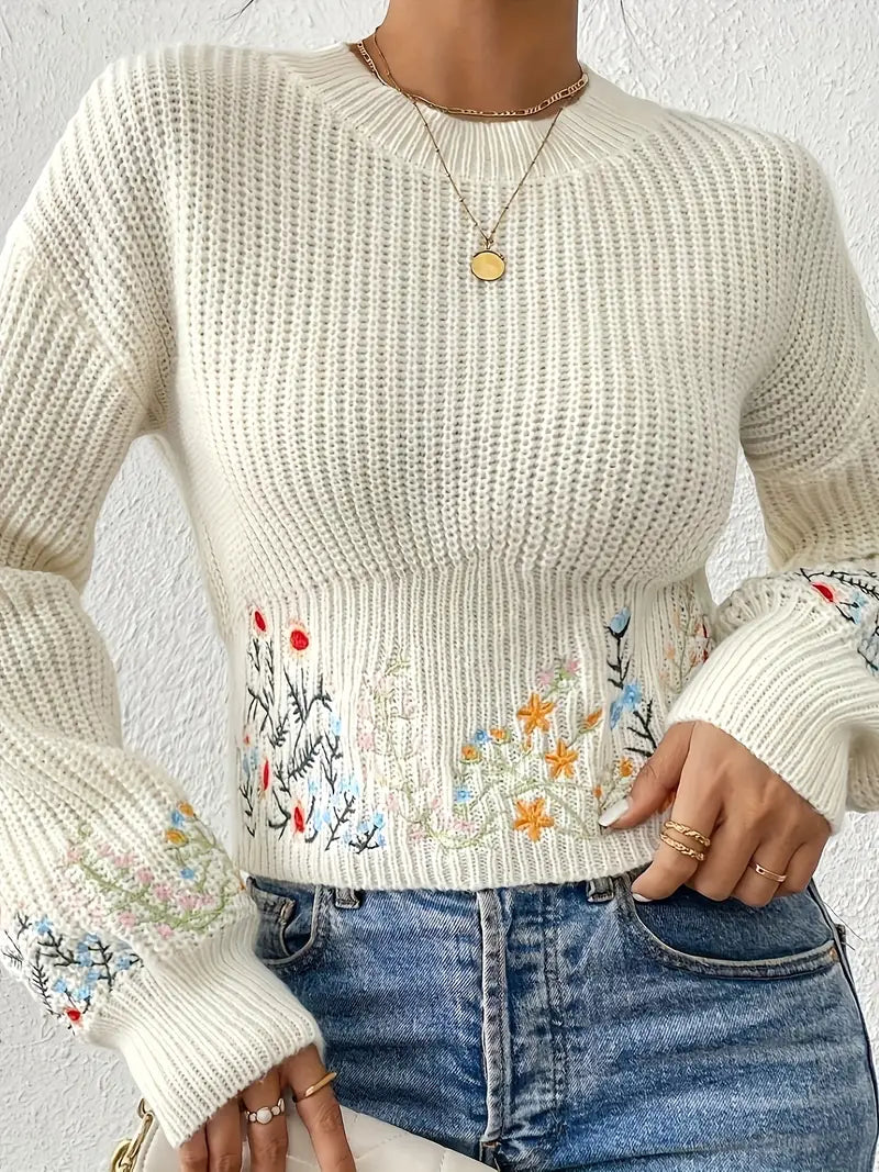 Stella - Soft Flower Sweater By Snoosly