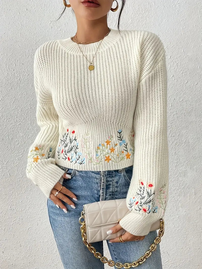 Stella - Soft Flower Sweater By Snoosly