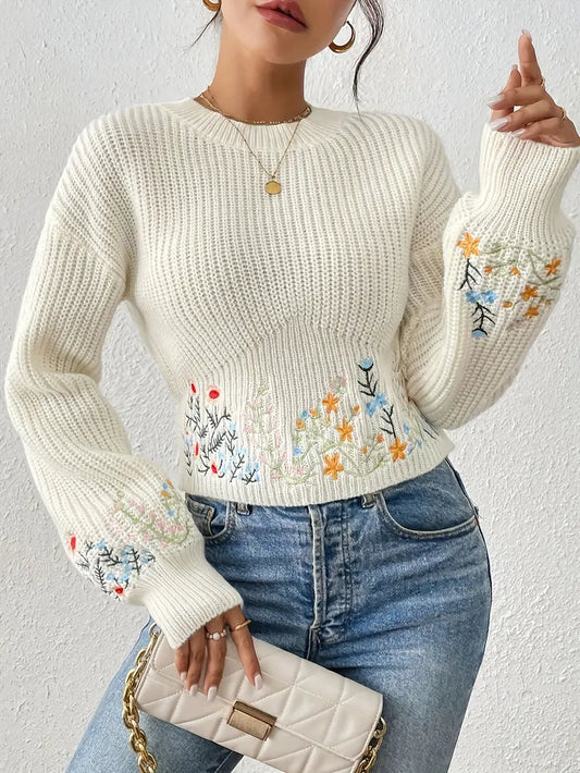 Stella - Soft Flower Sweater By Snoosly