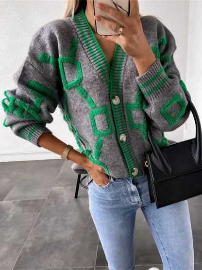 Maelle – Geo Cozy Cardigan by Snoosly