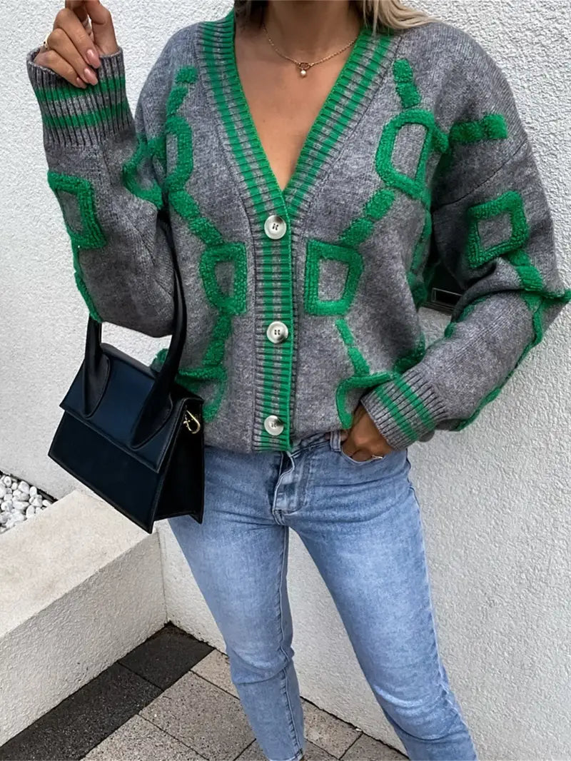 Maelle – Geo Cozy Cardigan by Snoosly