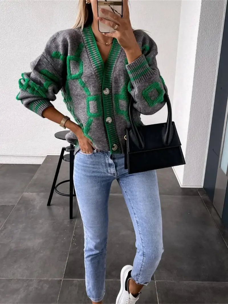 Maelle – Geo Cozy Cardigan by Snoosly