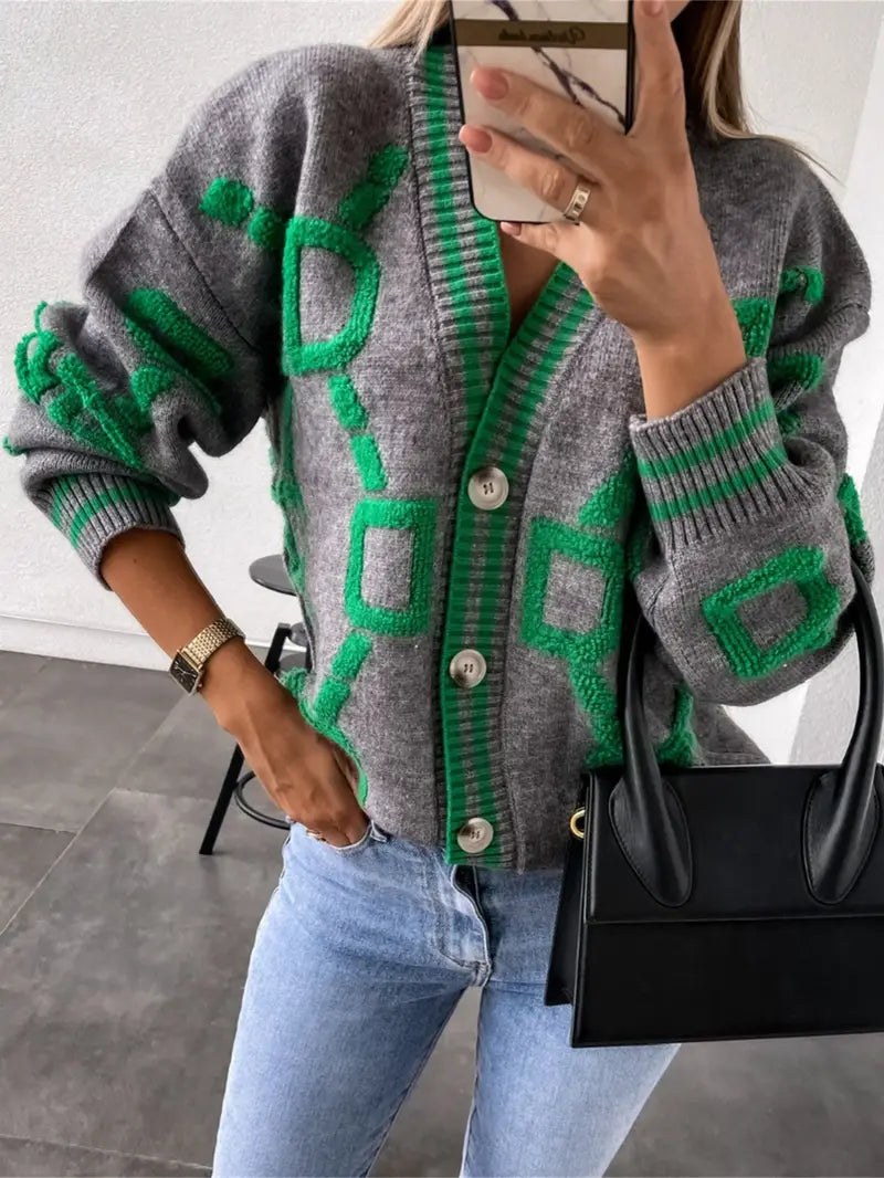 Maelle – Geo Cozy Cardigan by Snoosly