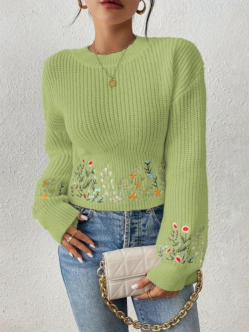 Stella - Soft Flower Sweater By Snoosly