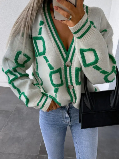 Maelle – Geo Cozy Cardigan by Snoosly