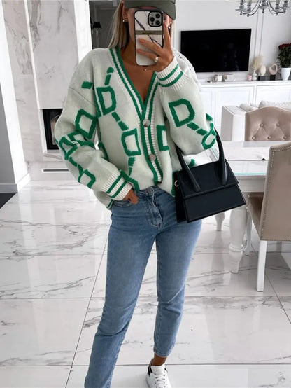 Maelle – Geo Cozy Cardigan by Snoosly