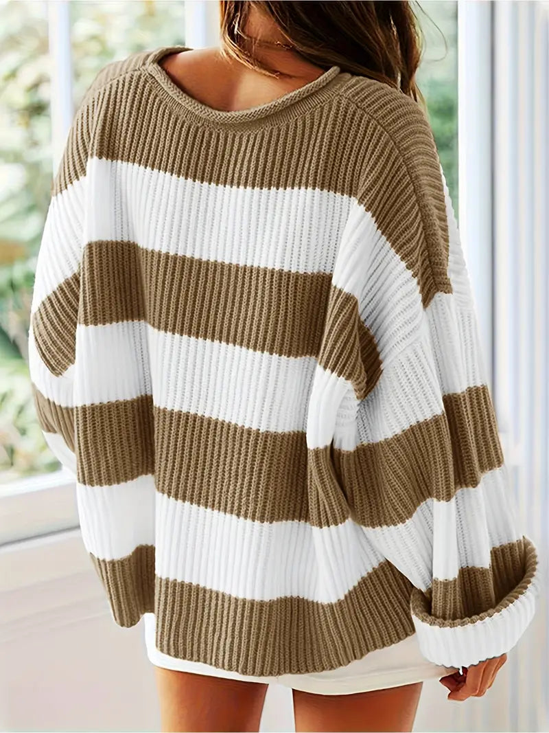 Aria – Cozy Striped Sweater by Snoosly