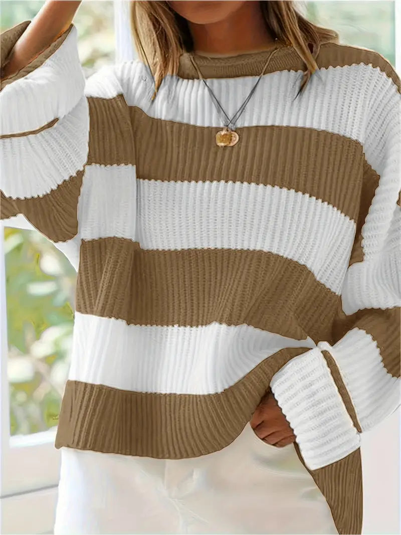 Aria – Cozy Striped Sweater by Snoosly