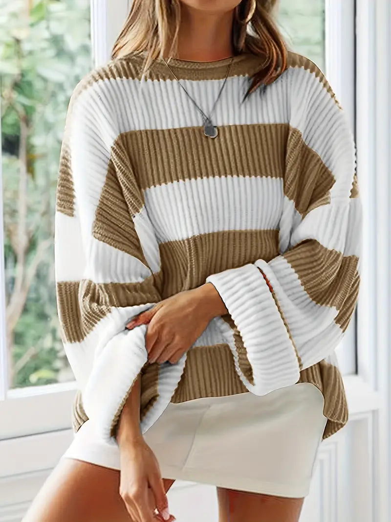 Aria – Cozy Striped Sweater by Snoosly