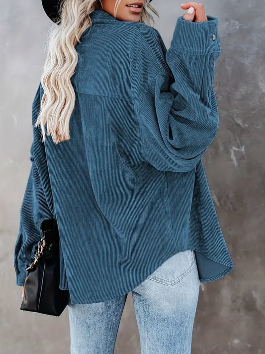 Elara – Effortless Corduroy Shirt by Snoosly