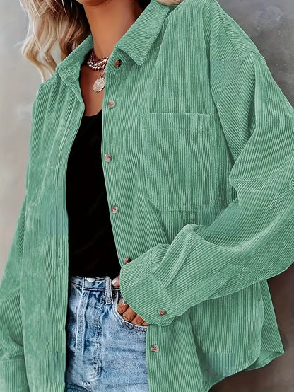 Elara – Effortless Corduroy Shirt by Snoosly