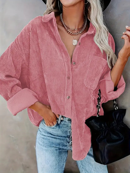 Elara – Effortless Corduroy Shirt by Snoosly