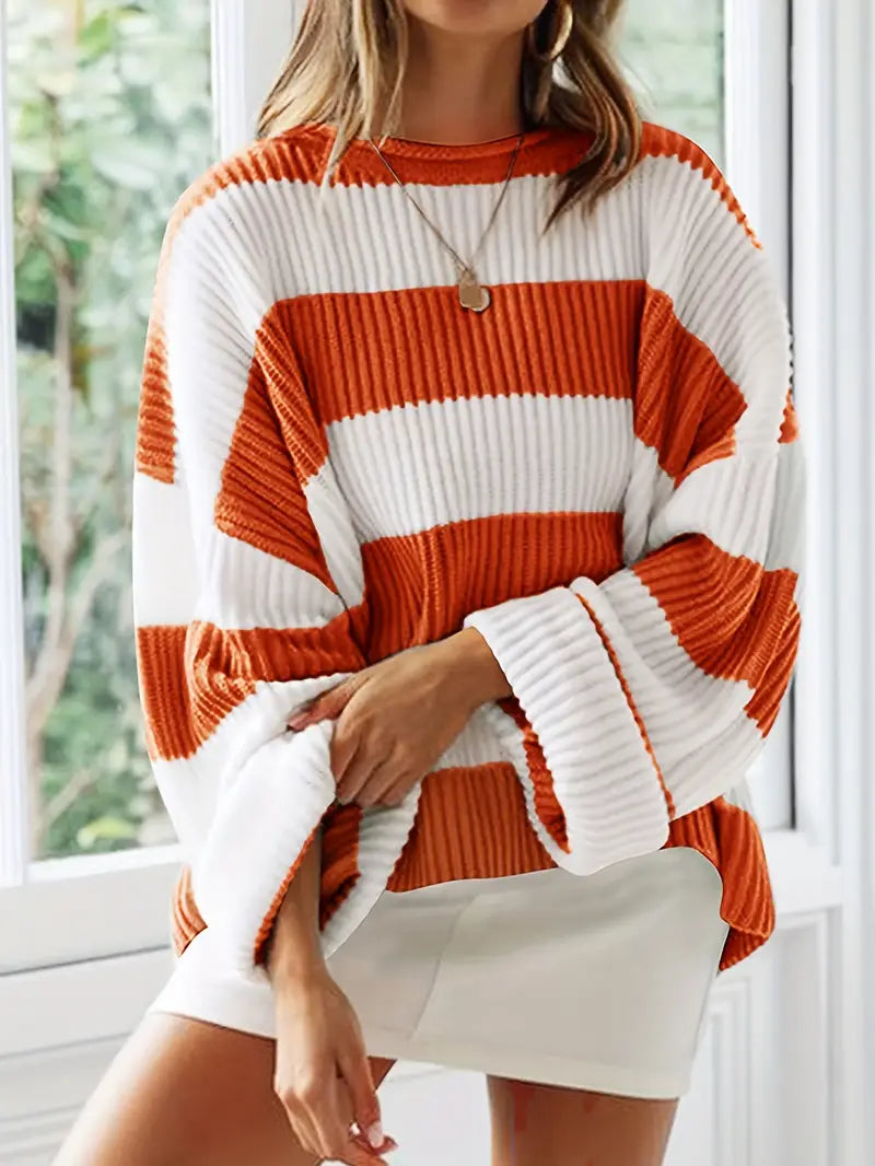 Aria – Cozy Striped Sweater by Snoosly