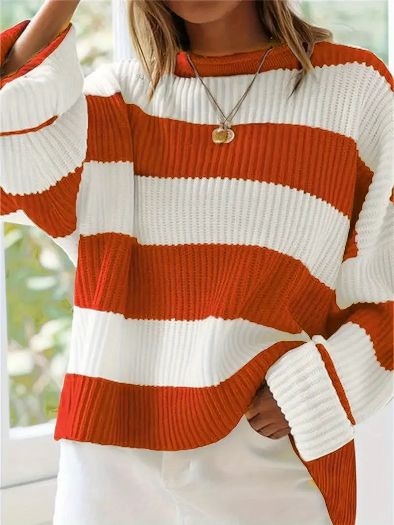 Aria – Cozy Striped Sweater by Snoosly
