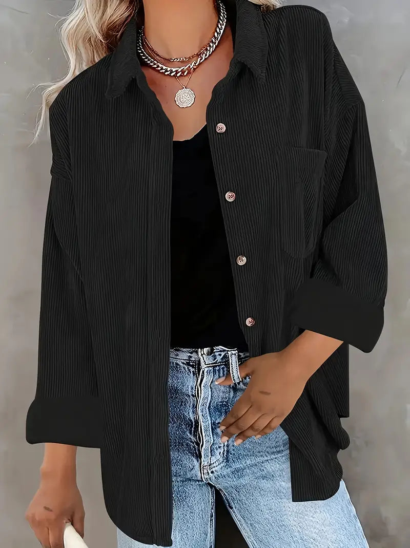 Elara – Effortless Corduroy Shirt by Snoosly