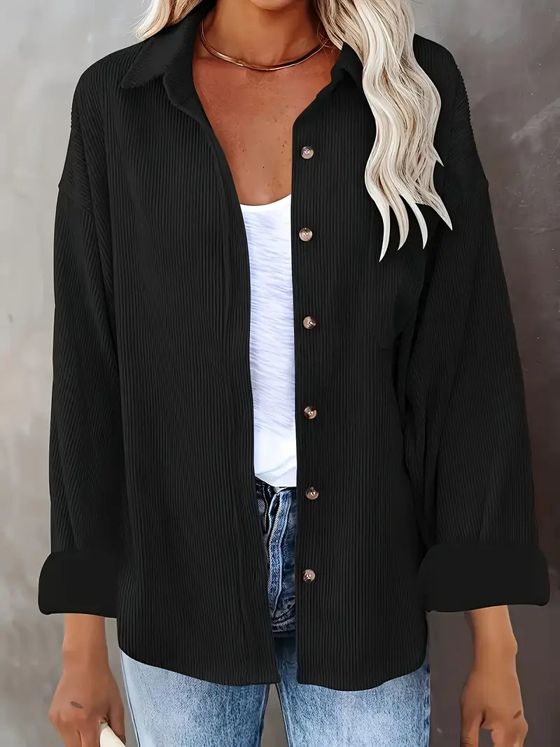 Elara – Effortless Corduroy Shirt by Snoosly