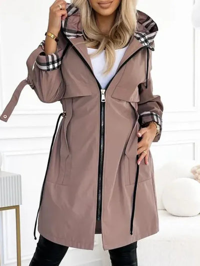 Isabella – Waterproof & Windproof Zip Coat of Timeless Grace