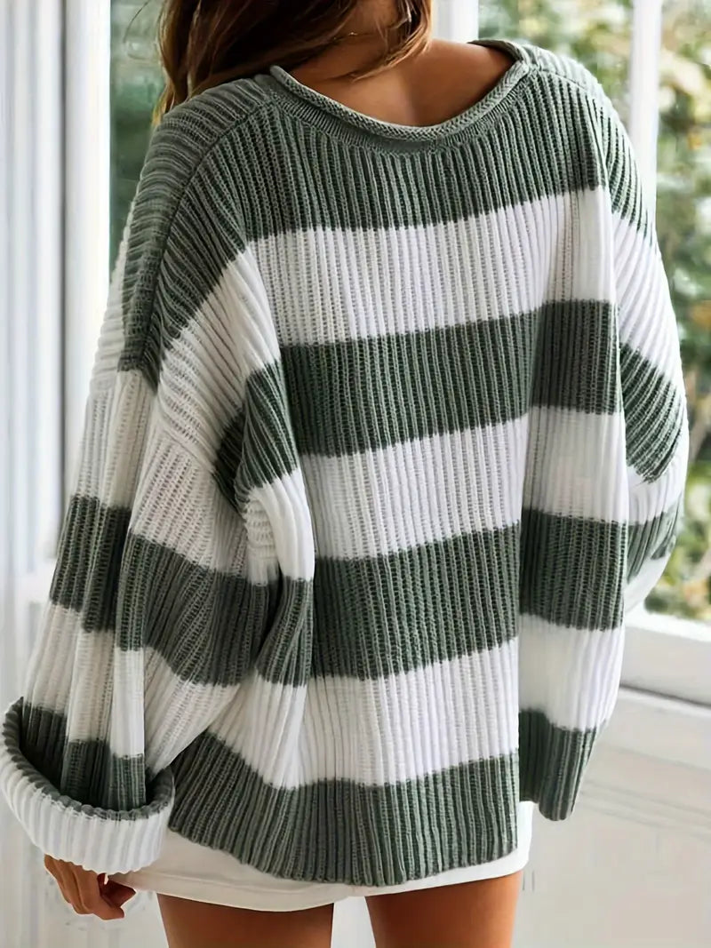 Aria – Cozy Striped Sweater by Snoosly