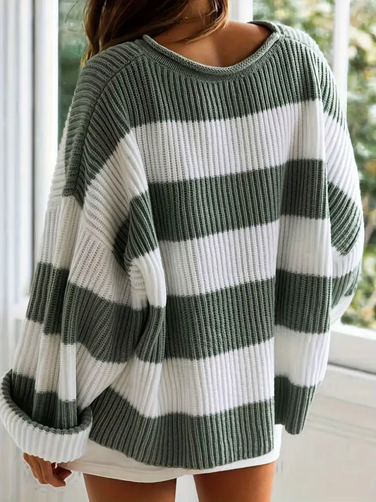 Aria – Cozy Striped Sweater by Snoosly