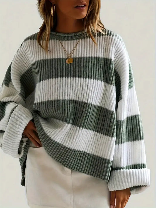 Aria – Cozy Striped Sweater by Snoosly