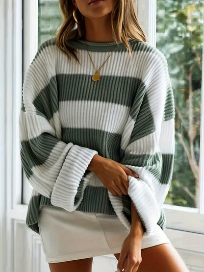 Aria – Cozy Striped Sweater by Snoosly