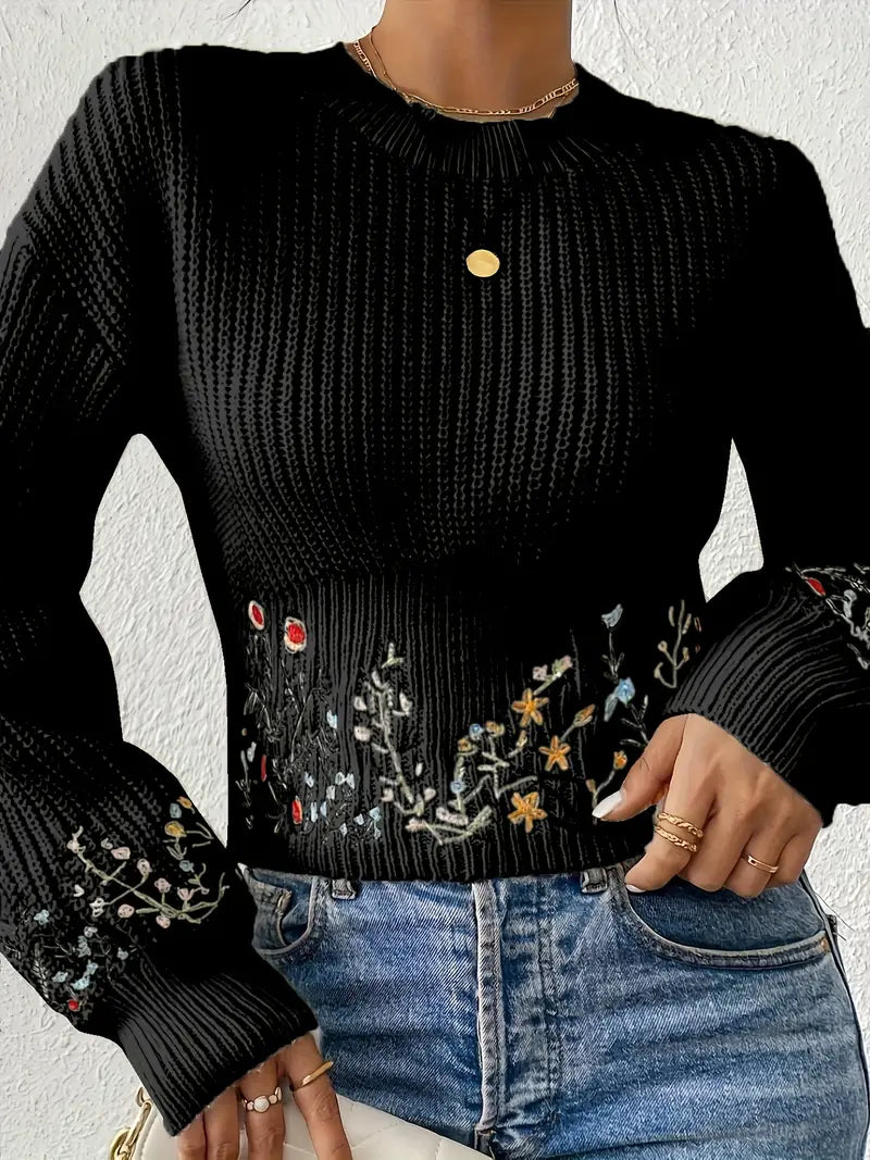 Stella - Soft Flower Sweater By Snoosly