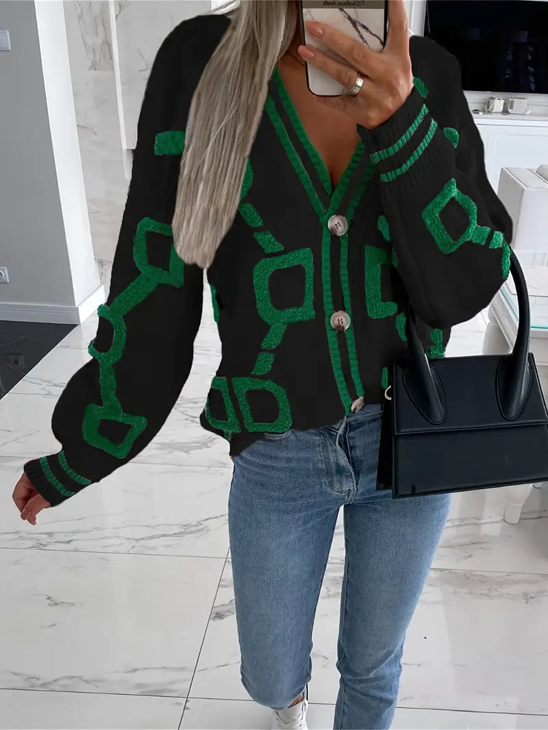 Maelle – Geo Cozy Cardigan by Snoosly