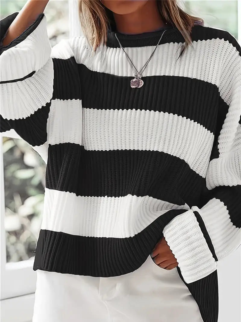 Aria – Cozy Striped Sweater by Snoosly