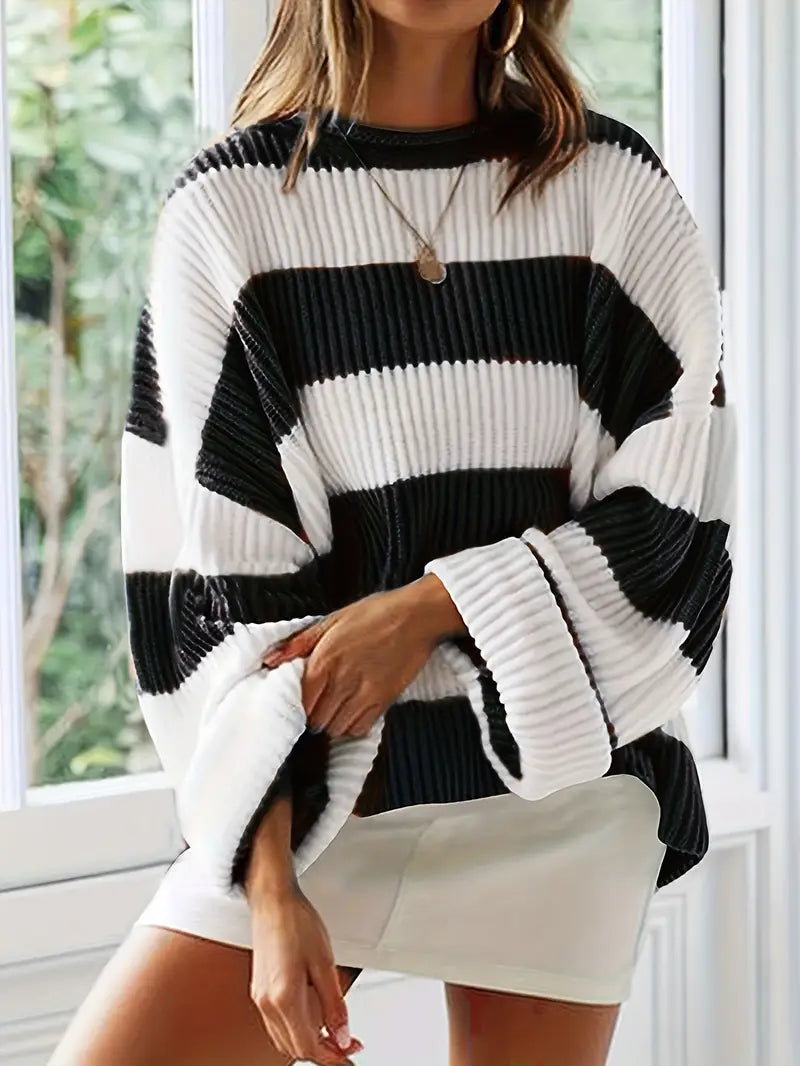 Aria – Cozy Striped Sweater by Snoosly